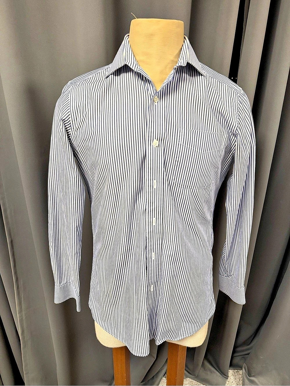 Lauren Ralph Lauren Slim Fit Non Iron Shirt Striped Button Down in Blue & White